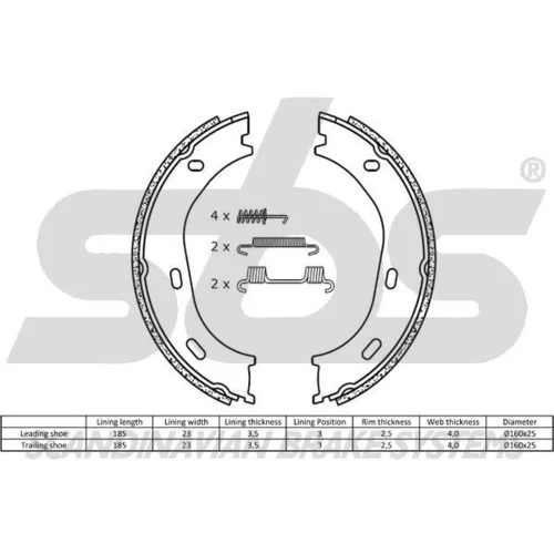 Sada brzd. čeľustí parkov. brzdy SBS 18492733217 - obr. 1