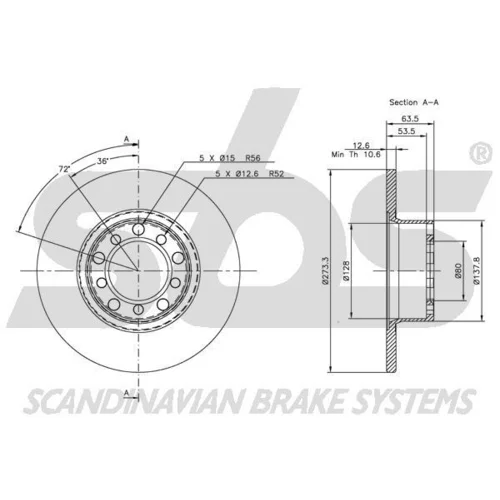 Brzdový kotúč SBS 1815203303 - obr. 2