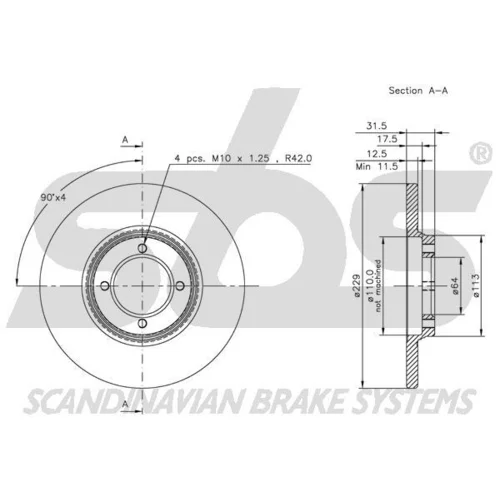 Brzdový kotúč SBS 1815209909 - obr. 1