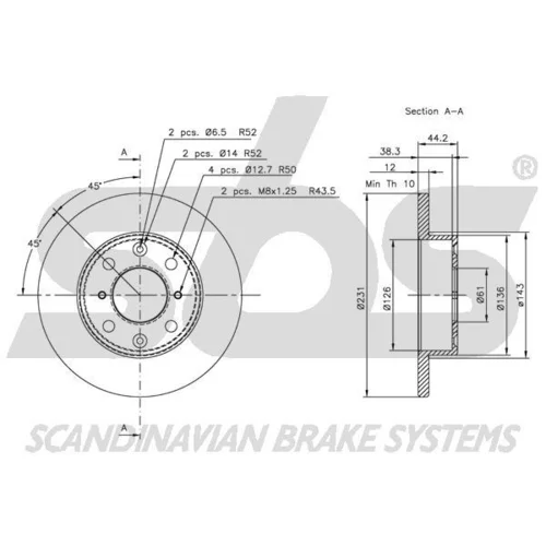 Brzdový kotúč SBS 1815209930 - obr. 2