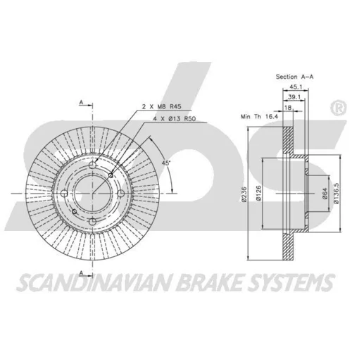 Brzdový kotúč SBS 1815313021 - obr. 2