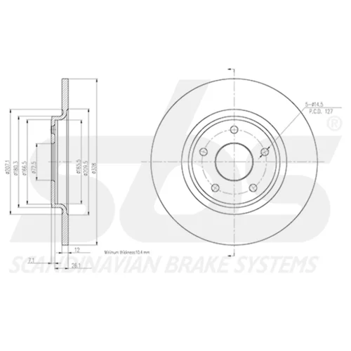 Brzdový kotúč SBS 1815319951 - obr. 2