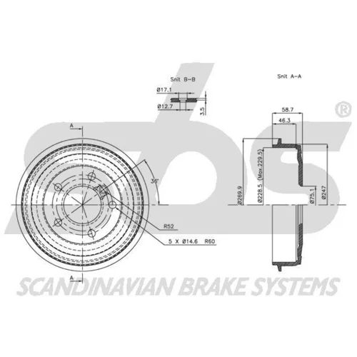 Brzdový bubon SBS 1825251505 - obr. 2