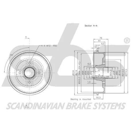 Brzdový bubon SBS 1825253925 - obr. 2