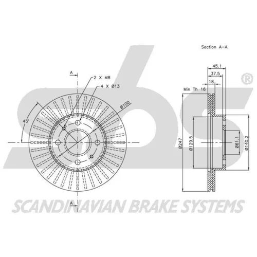 Brzdový kotúč SBS 1815202245 - obr. 2