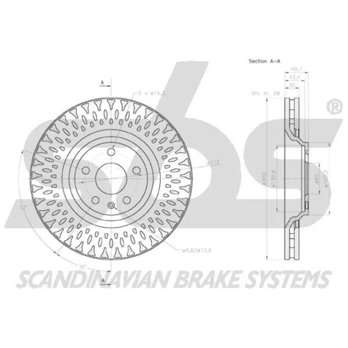 Brzdový kotúč SBS 18153147162 - obr. 2