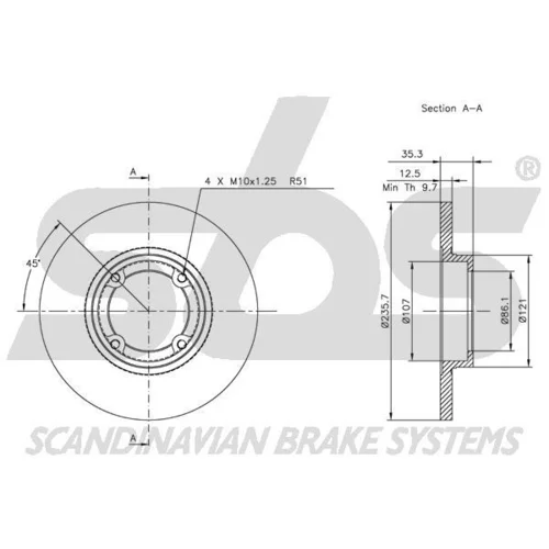 Brzdový kotúč SBS 1815315001 - obr. 2