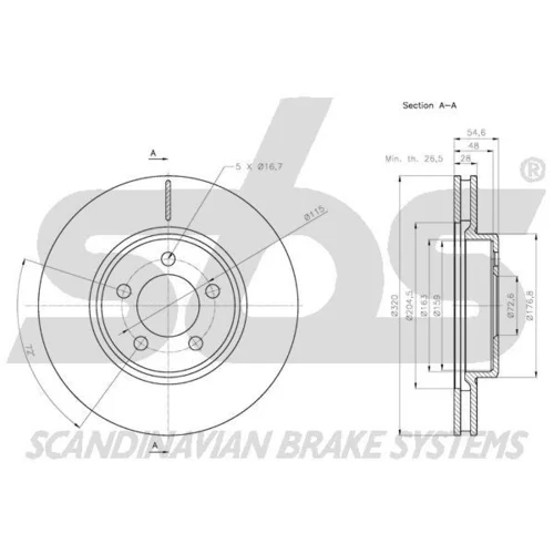 Brzdový kotúč SBS 1815319320 - obr. 2