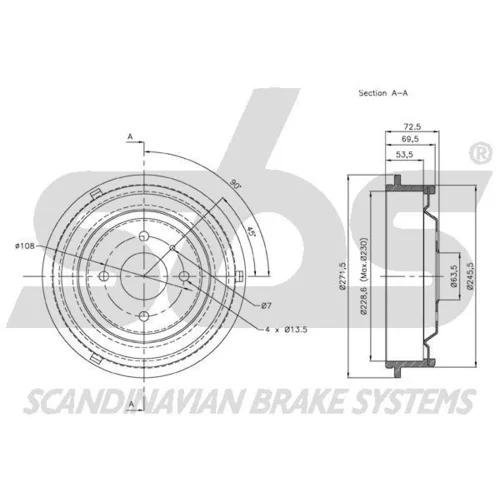 Brzdový bubon SBS 1825252517 - obr. 2