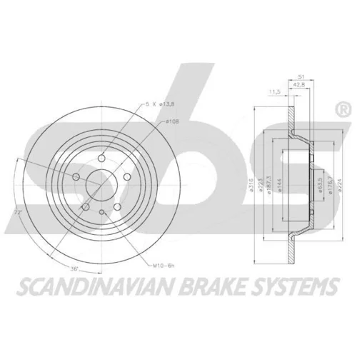 Brzdový kotúč SBS 18153125102 - obr. 2