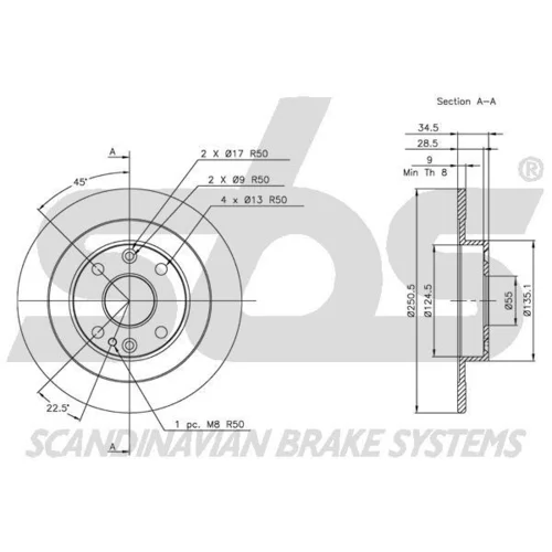 Brzdový kotúč SBS 1815203231 - obr. 2