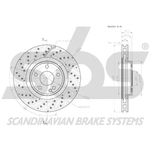 Brzdový kotúč SBS 18152033124 - obr. 2