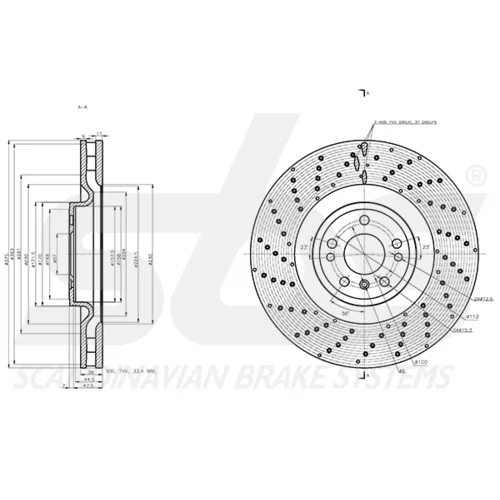 Brzdový kotúč SBS 18153133141 - obr. 2