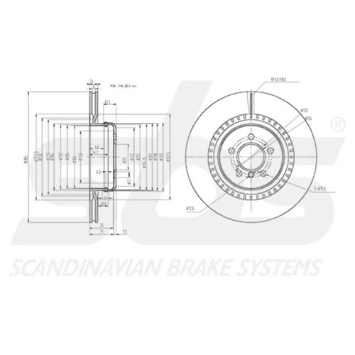 Brzdový kotúč SBS 18153415112 - obr. 2