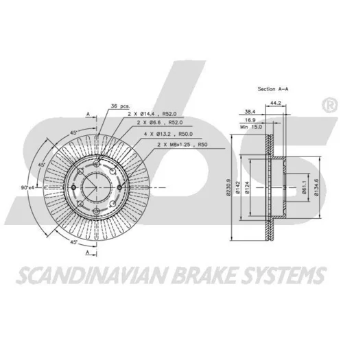 Brzdový kotúč SBS 1815202605 - obr. 2