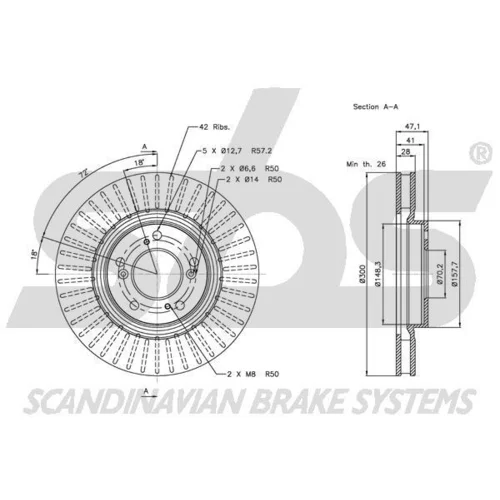 Brzdový kotúč SBS 1815202624 - obr. 2