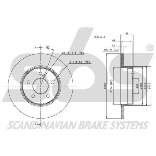 Brzdový kotúč SBS 1815203340 - obr. 2