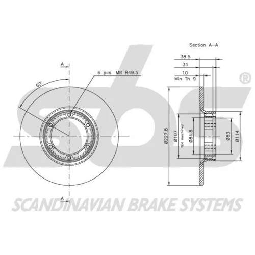 Brzdový kotúč SBS 1815203901 - obr. 2