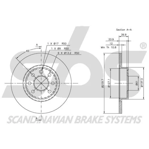 Brzdový kotúč SBS 1815204823 - obr. 2