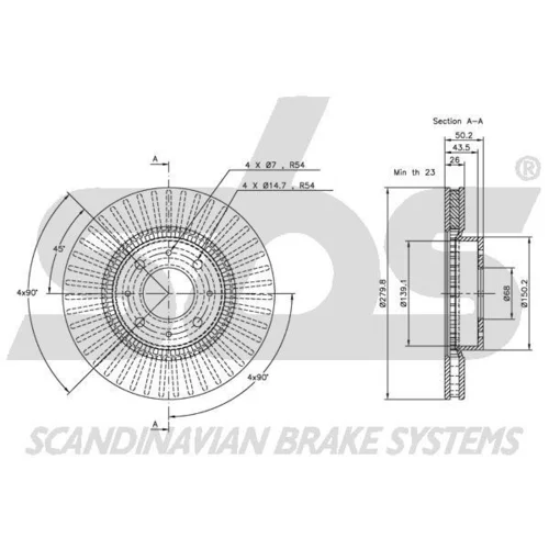 Brzdový kotúč SBS 1815204829 - obr. 2