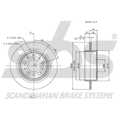 Brzdový kotúč SBS 1815204844 - obr. 2