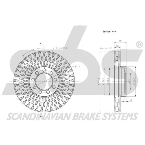 Brzdový kotúč SBS 1815312361 - obr. 2