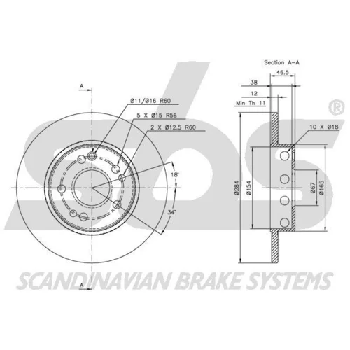 Brzdový kotúč SBS 1815313309 - obr. 1