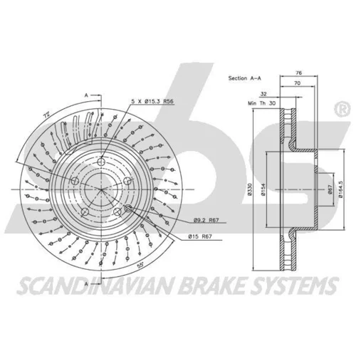 Brzdový kotúč SBS 1815313351 - obr. 2