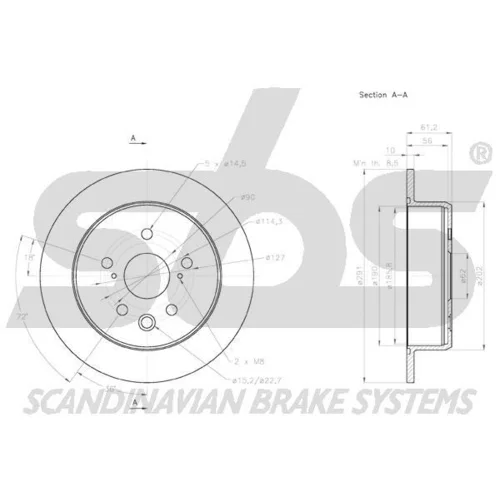 Brzdový kotúč SBS 18153145135 - obr. 2