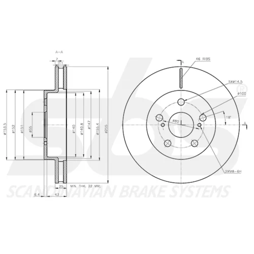 Brzdový kotúč SBS 18153145179 - obr. 2