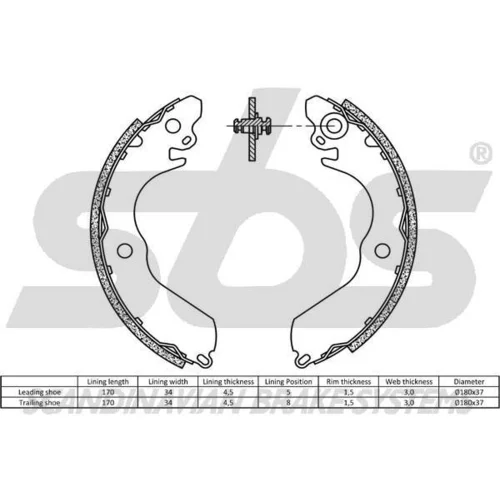 Sada brzdových čeľustí SBS 18492730533 - obr. 1