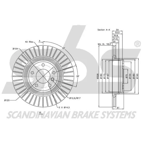 Brzdový kotúč SBS 1815201562 - obr. 2