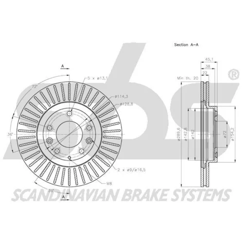 Brzdový kotúč SBS 1815203270 - obr. 2