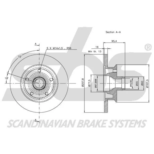 Brzdový kotúč SBS 1815204727 - obr. 2