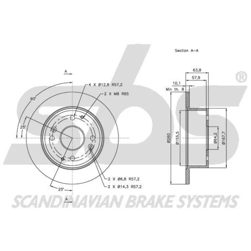 Brzdový kotúč SBS 1815312623 - obr. 2