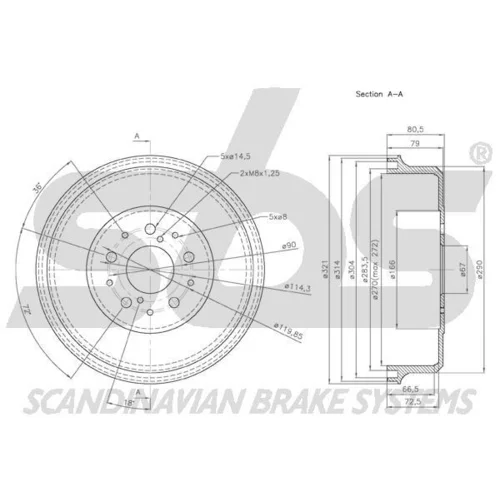 Brzdový bubon SBS 1825264504 - obr. 1