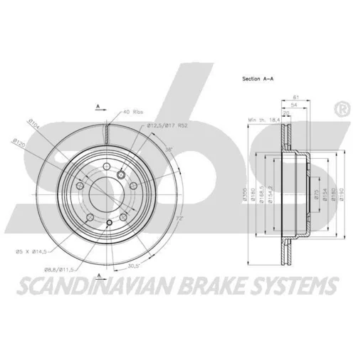 Brzdový kotúč SBS 1815201576 - obr. 1