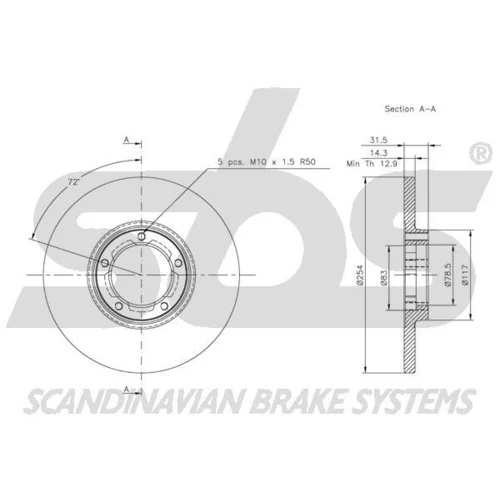 Brzdový kotúč SBS 1815202523 - obr. 2