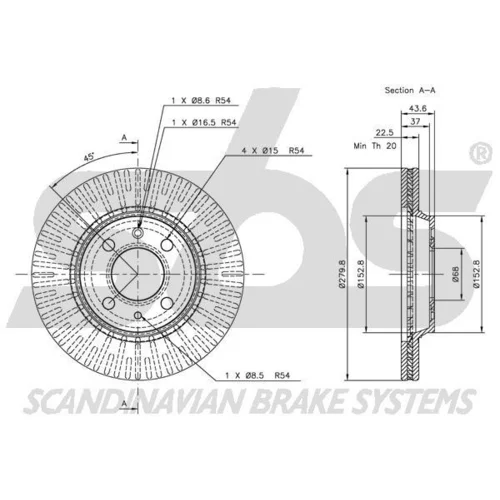 Brzdový kotúč SBS 1815204105 - obr. 1