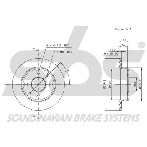 Brzdový kotúč SBS 1815205109 - obr. 2