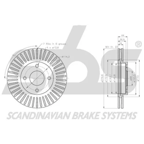 Brzdový kotúč SBS 1815202283 - obr. 2