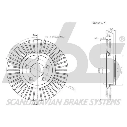 Brzdový kotúč SBS 1815203272 - obr. 2