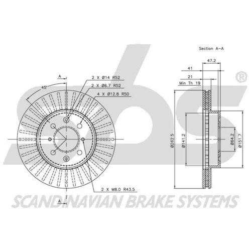 Brzdový kotúč SBS 1815204007 - obr. 2