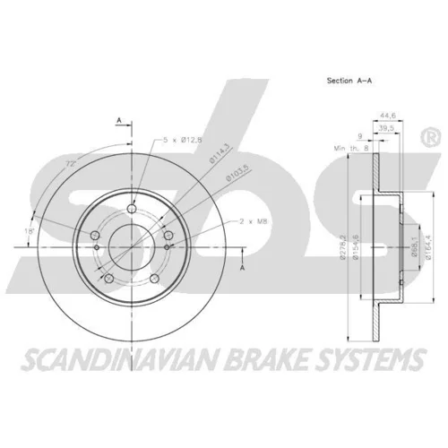 Brzdový kotúč SBS 1815312280 - obr. 2