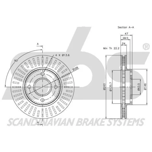 Brzdový kotúč SBS 1815312533 - obr. 2