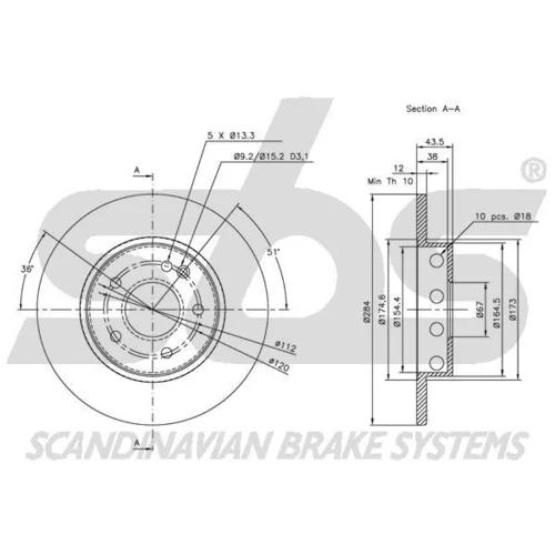 Brzdový kotúč SBS 1815313316 - obr. 2