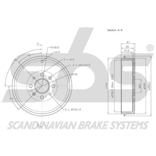 Brzdový bubon SBS 1825252321 - obr. 2