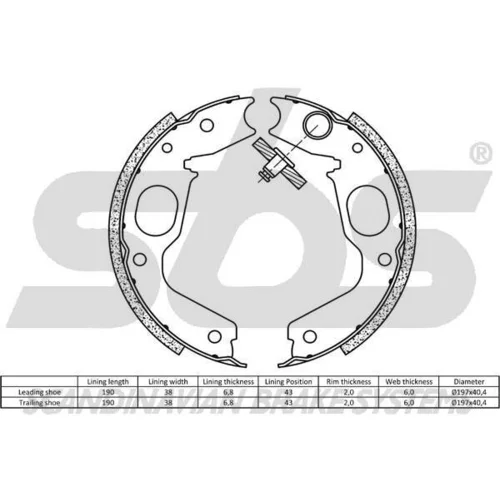 Sada brzd. čeľustí parkov. brzdy SBS 18492730645 - obr. 1