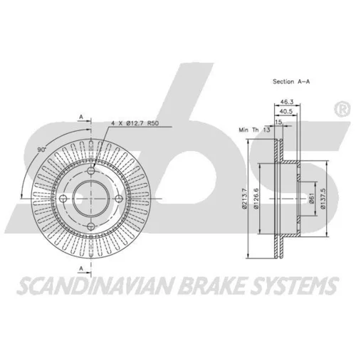 Brzdový kotúč SBS 1815202235 - obr. 2