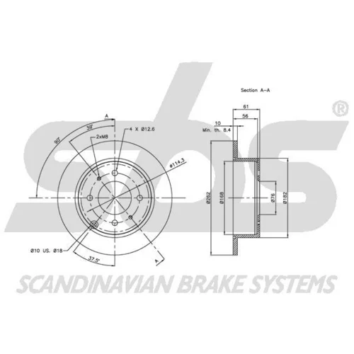 Brzdový kotúč SBS 1815203412 - obr. 2